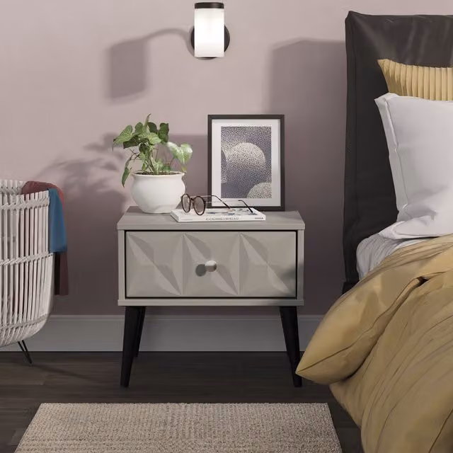 2 U Toledo 1 Drawer Bedside Table in Dark Grey
