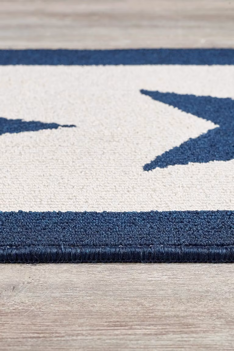 My Mat Star Navy Stain Resistant Machine Washable Rectangular Mat, W: 67 cm, L: 150 cm