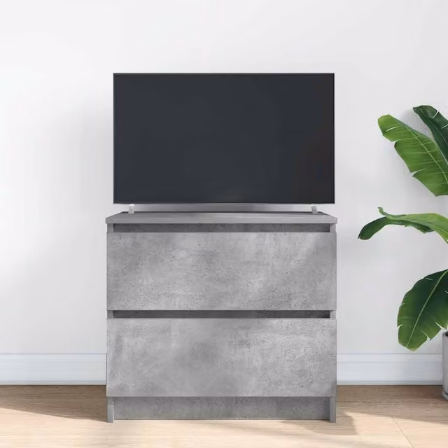 Berkfield Home Modern TV Cabinet in Concrete Grey, W/D/H: 60 x 35 x 54 cm – 1