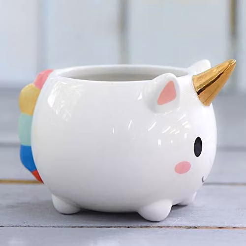 Thompson and Morgan White Ceramic Unicorn Planter