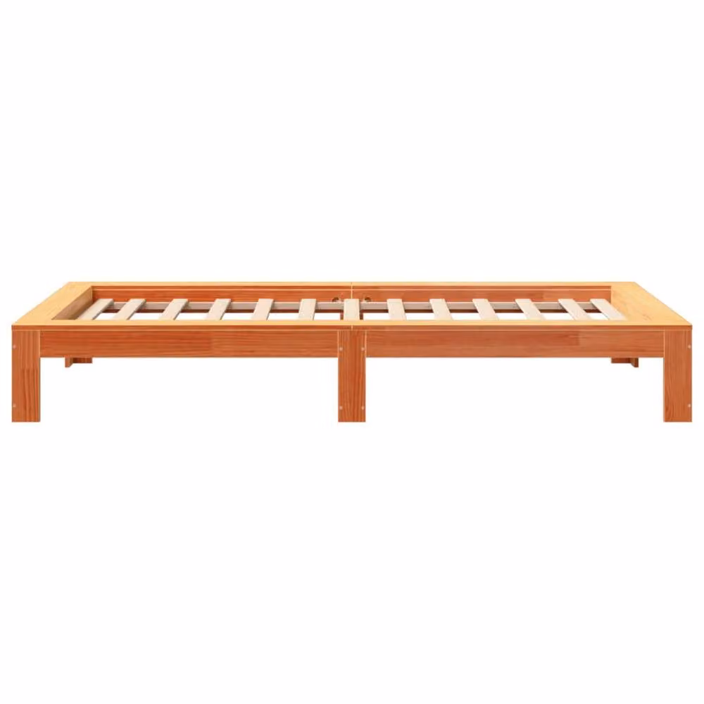 Berkfield Home Solid Pine Small Single Bed Frame in Wax Brown, W: 75 cm, L: 190 cm – 3