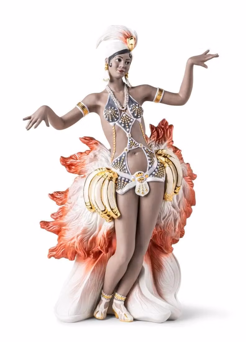 Lladró Ebony Goddess Multicolour Porcelain Art Deco Sculpture