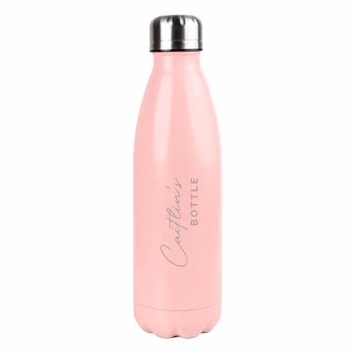 Personalised Memento Company Pink Metal Insulated Drinks Bottle, 750 ml
