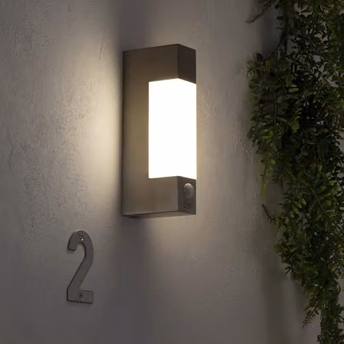 Netlighting Litus LED Outdoor Wall Light in Grey Stainless Steel with Motion and Dusk Sensors IP44 – 2
