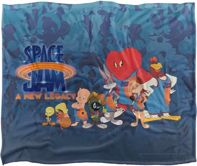 Warner Brothers Space Jam New Legacy Toon Squad Silky Touch Super Soft Throw Blanket in White, W/D: 127.0 x 152.4 cm – 1