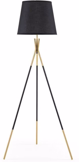 Costway Modern Black Standing Floor Lamp with E27 Base and Foot Switch, Height: 157 cm