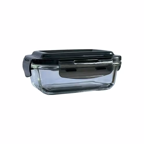 MantraRaj Airtight Glass Food Storage Container with Leakproof Plastic Lid, Transparent, 380ml