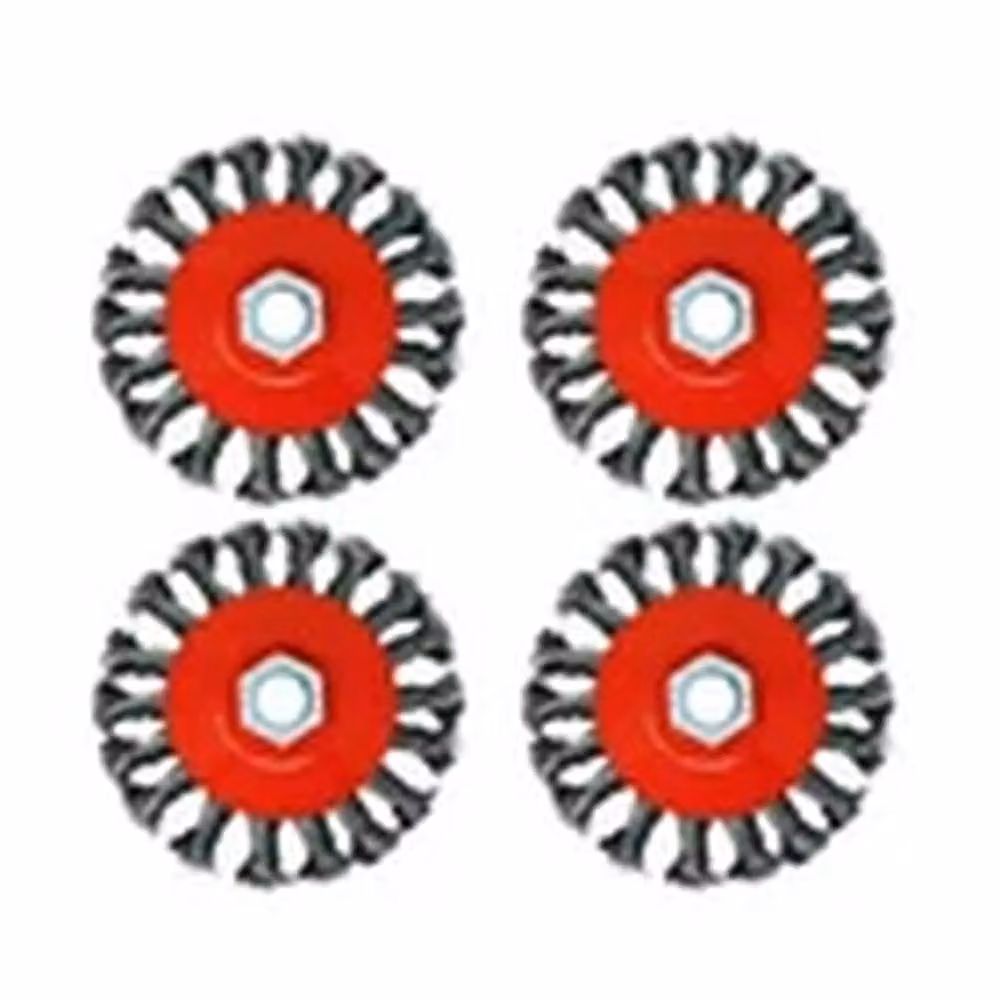 EONLION 10 Piece Flat Twist Knot Wire Wheel Brush Set for Angle Grinders in Red and Multicolour – 3