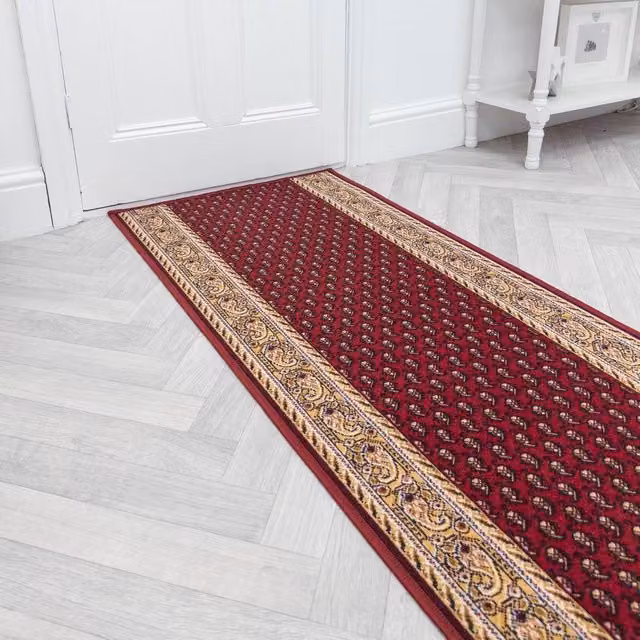 runrug Acni Hallway Runner Rug, Red, W: 100 cm, L: 330 cm – 1
