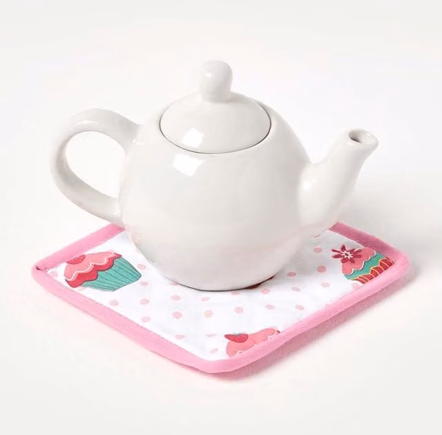 Homescapes Pink Cotton Oven Glove