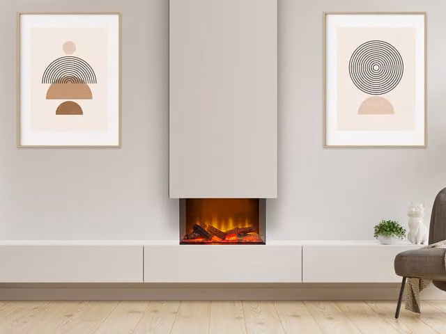 Acantha Aspire 50 Panoramic Black Built-in Electric Media Wall Fire – 1
