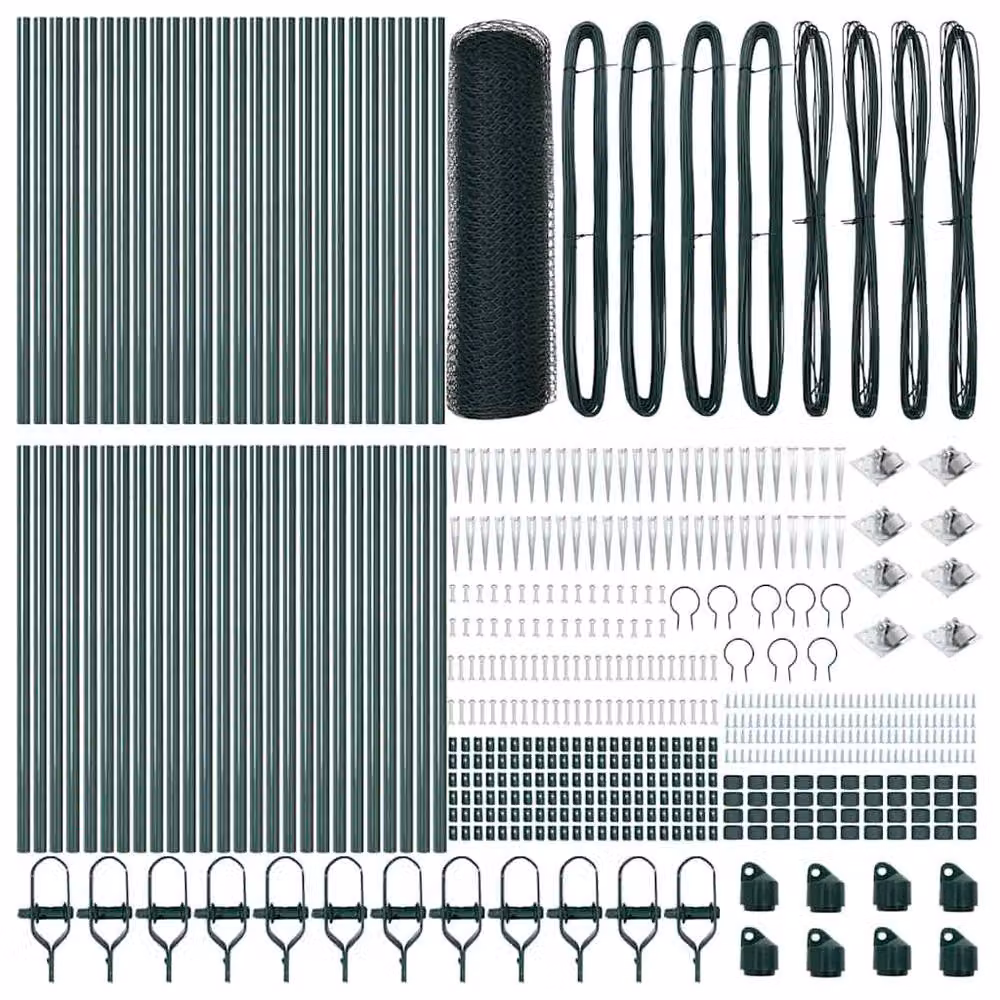 Berkfield Home Green Steel Hexagon Fence, 0.5 x 100 m – 4
