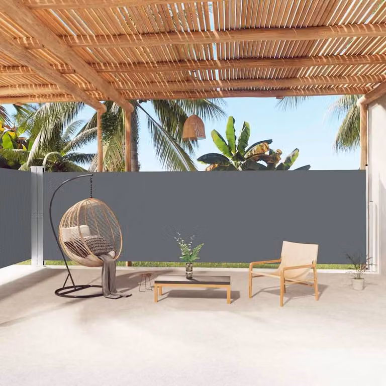 Berkfield Home Retractable Side Awning in Anthracite Grey, W/H: 1000 x 180 cm