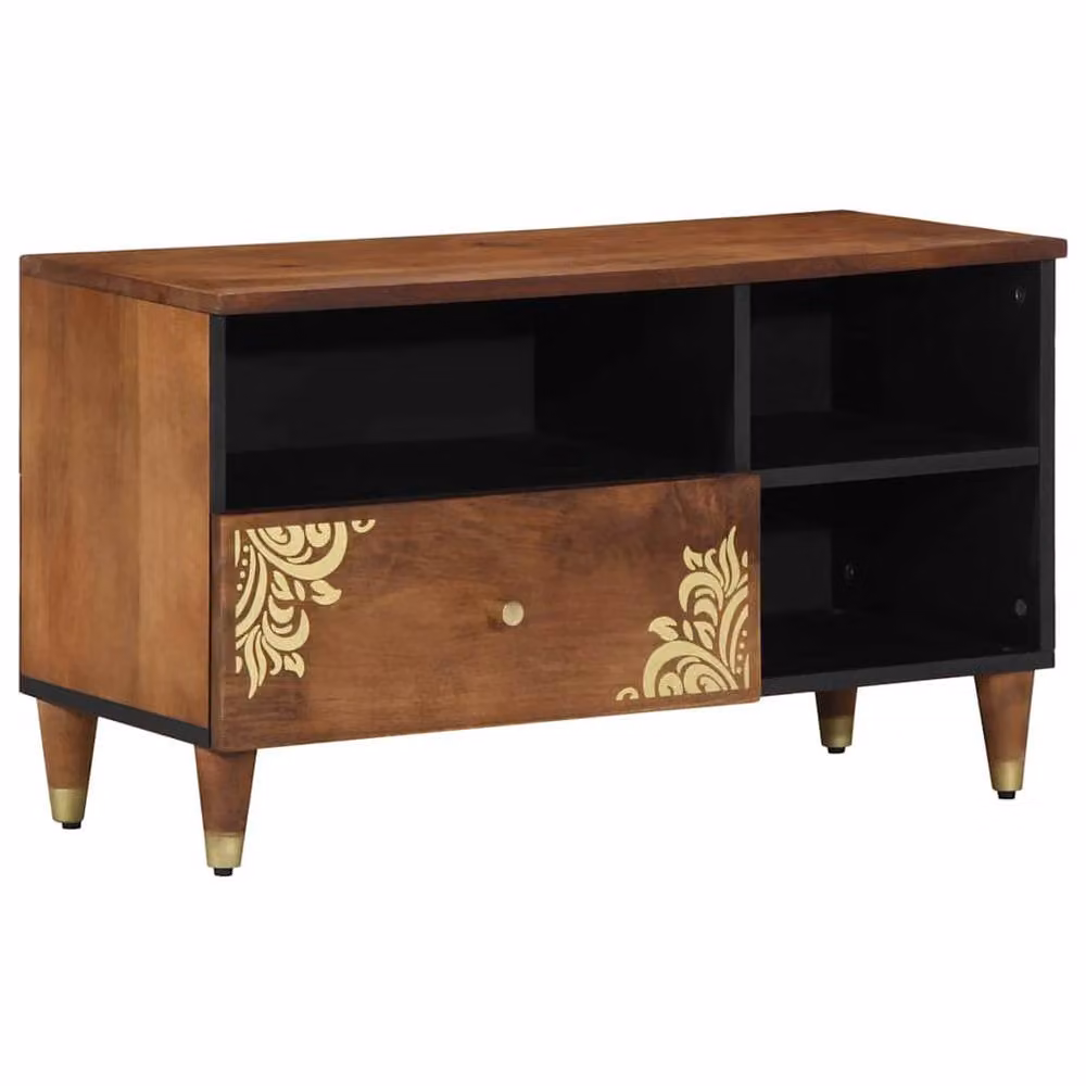Berkfield Home Media Cabinet in Honey Brown Solid Mango Wood and Engineered Wood – 2