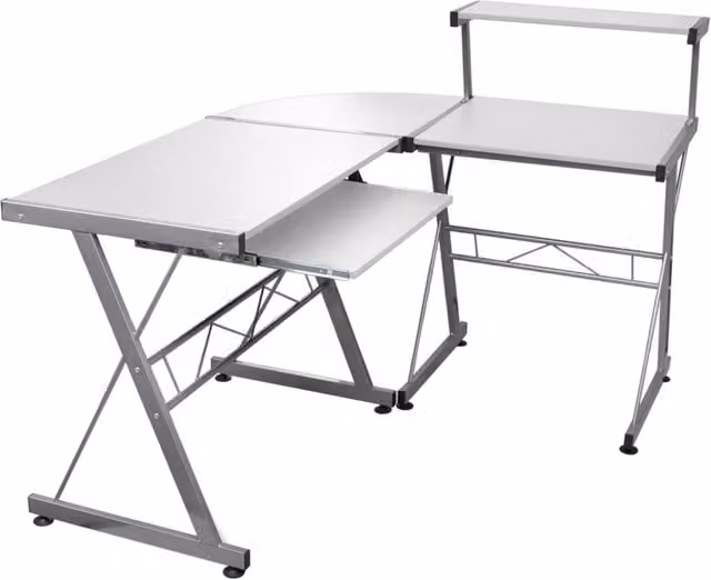 Berkfield Home Modern White Corner Computer Desk W/D/H: 132 x 112 x 99 cm