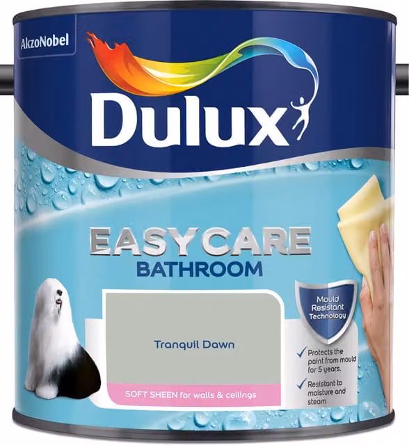 Dulux Easycare Bathroom Soft Sheen Paint in Tranquil Dawn Green, Satin Gloss Finish