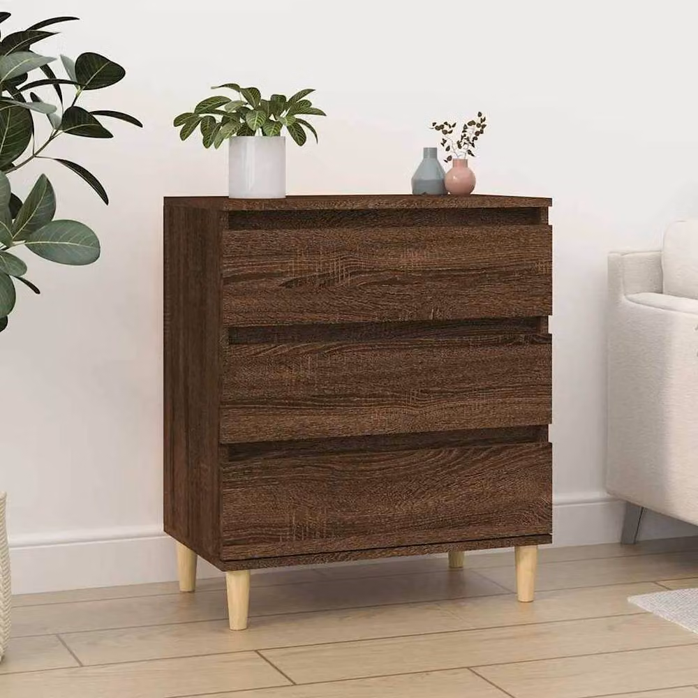 Berkfield Home Mid-Century Sideboard in Brown Oak, W/D/H: 60 x 35 x 70 cm – 2