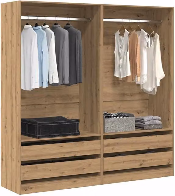 Berkfield Home Artisan Oak Wardrobe in Brown, W/D/H: 100 x 50 x 200 cm