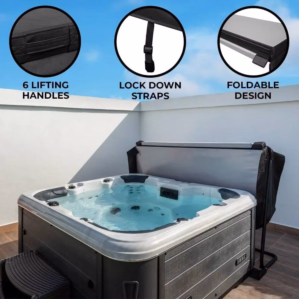 Monstershop Hot Tub Spa Cover, Black, Diameter: 210 cm – 1