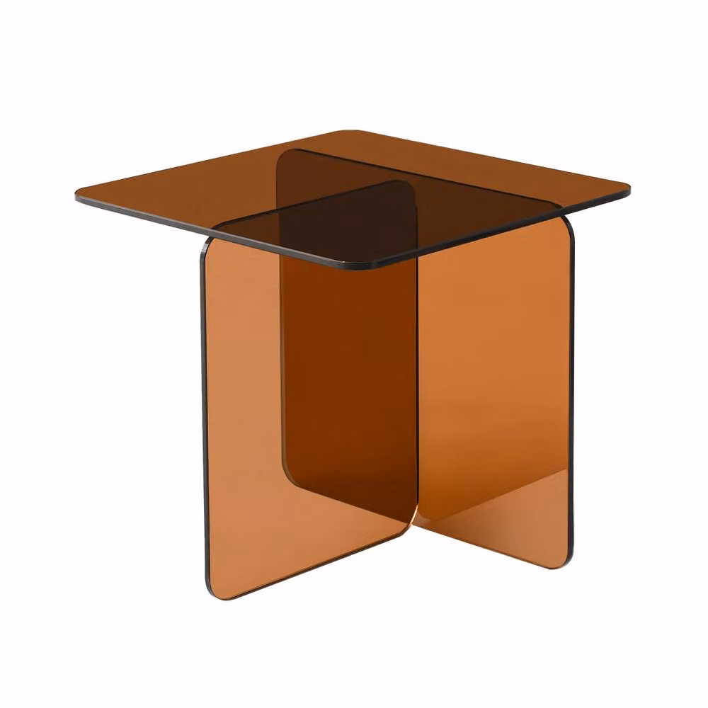 sweeek Square Tempered Glass Coffee Table in Amber – 2