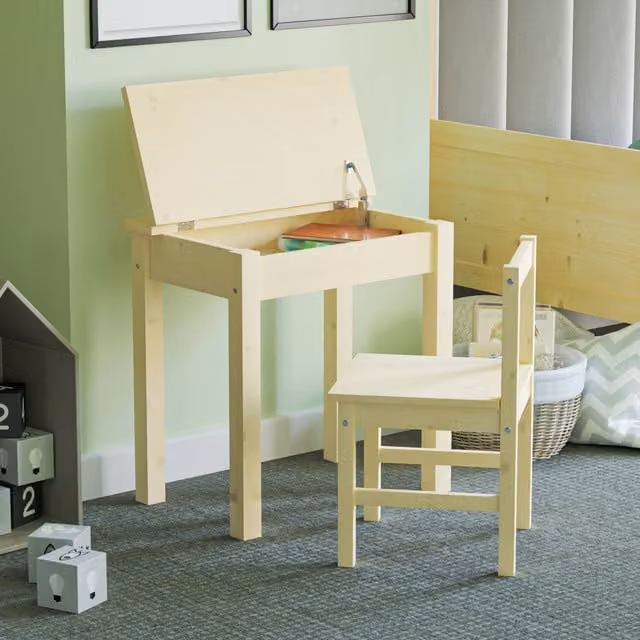 Vida Designs Modern Pine Childrens Desk and Chair Set