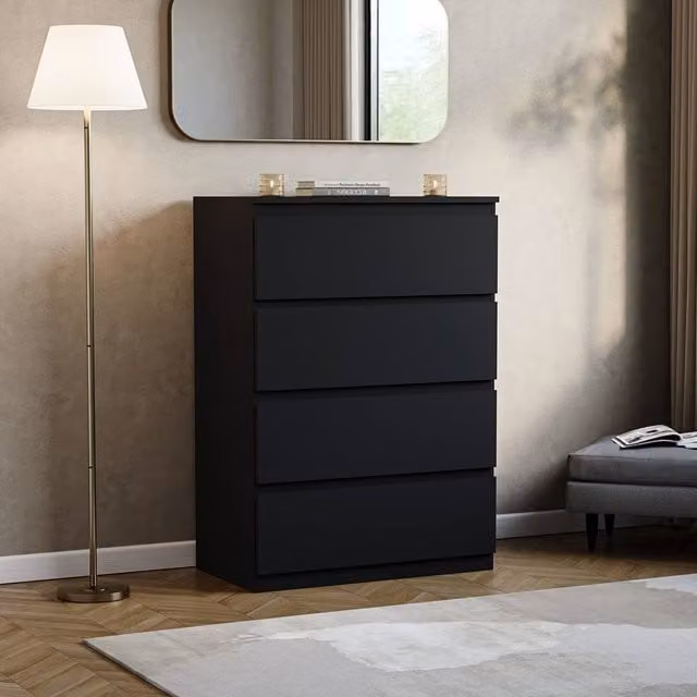 HD Designs Denver 4 Drawer Chest of Drawers in Black