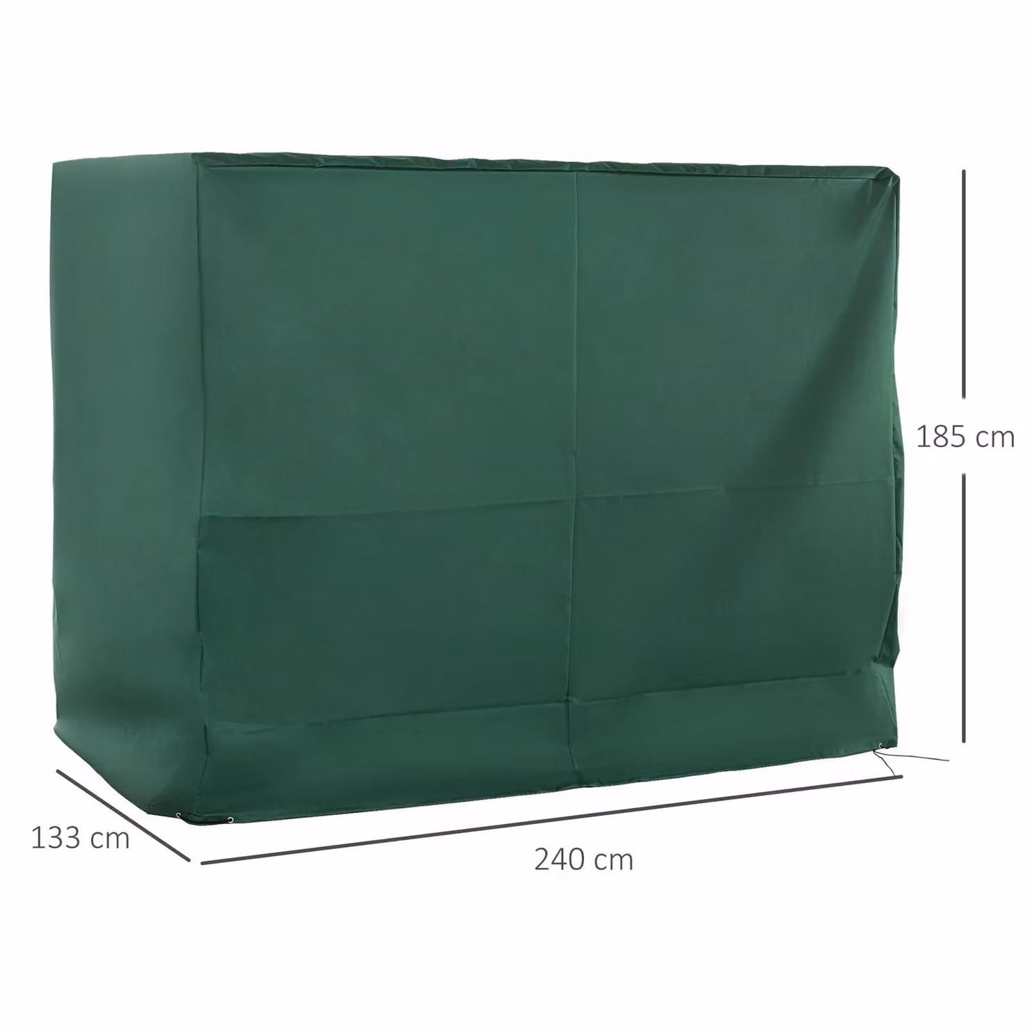 Outsunny Green Oxford Patio 3-Seater Swing Chair Cover, Waterproof and Anti-UV Polyester Protector, W: 133 cm, D: 240 cm, H: 185 cm – 2