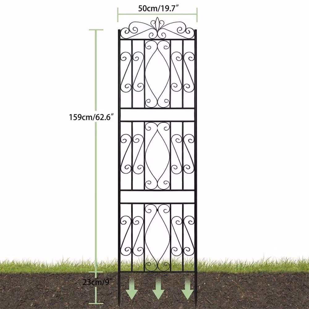 FLAVORA 2-Pack Large Metal Wall-Mounted Garden Trellis Lattice in Black – 2