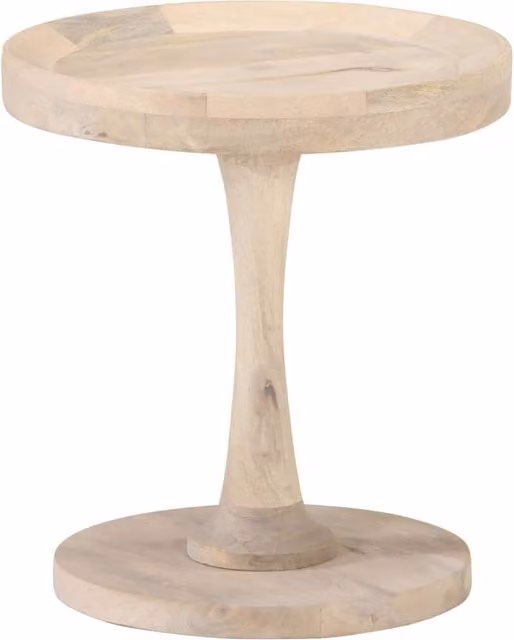 Berkfield Home Round Solid Mango Wood Side Table in Brown, W/D/H: 40 x 40 x 45 cm