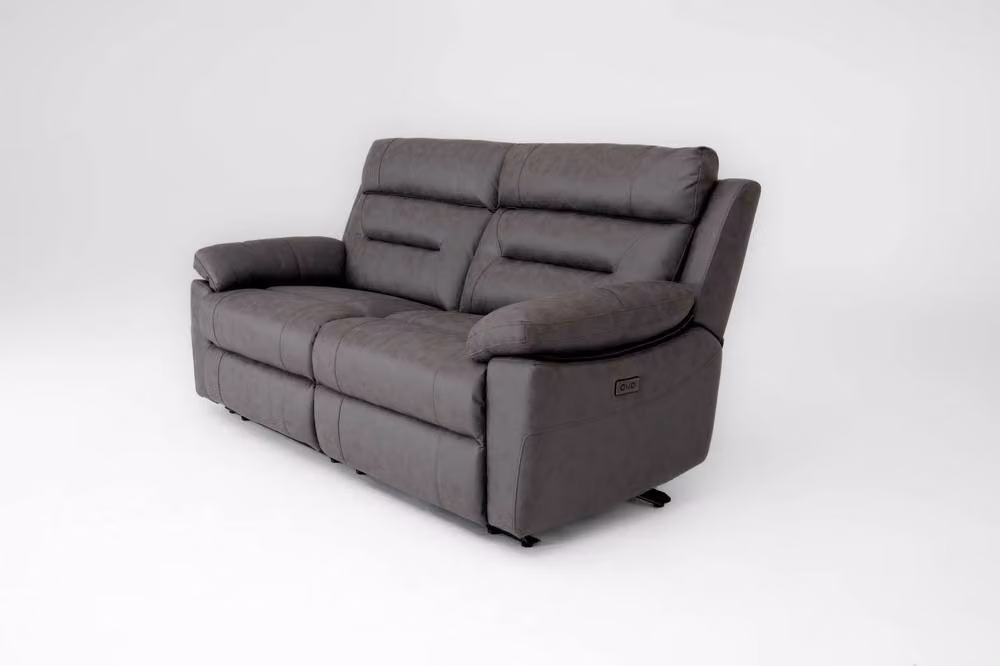 META Lucca 3 Seater Power Recliner Sofa in Dark Grey Fabric with USB Charging – 3