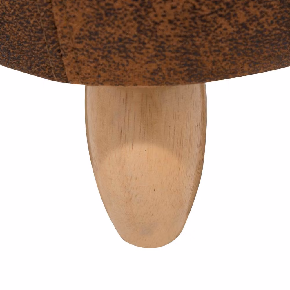 Wyld and Coco Rhino Children's Stool with Storage in Brown Faux Leather and Rubberwood Legs – 6