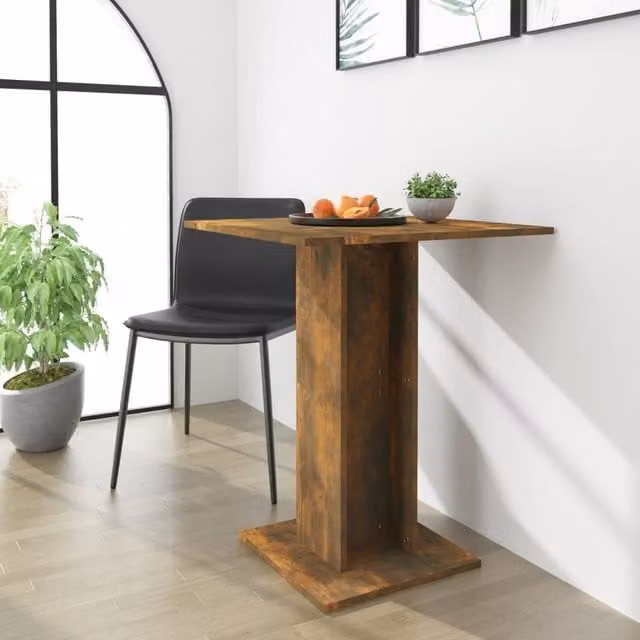 Berkfield Home Bistro Table in Smoked Oak Brown, W/D/H: 60 x 60 x 75 cm – 1