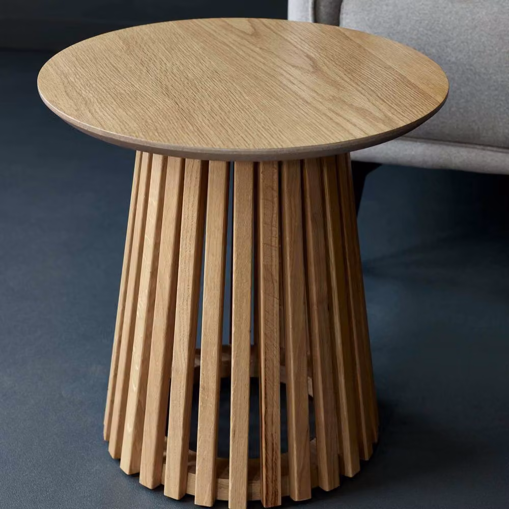 Cheshire Orla Round Lamp Table in Natural Oak, W/D/H: 45 x 45 x 45 cm – 5