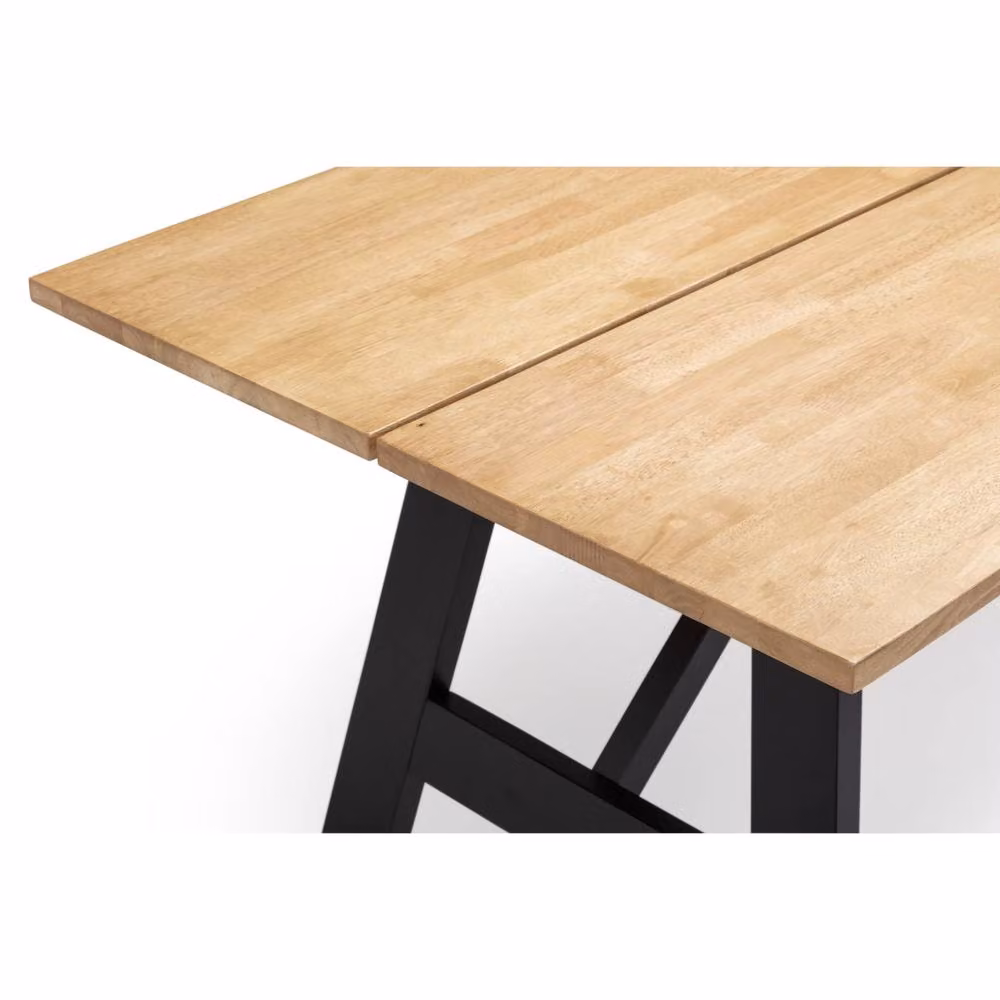 Cheshire Premium Hockley Rectangular Dining Table in Black and Oak Wood, Width: 90 cm – 3