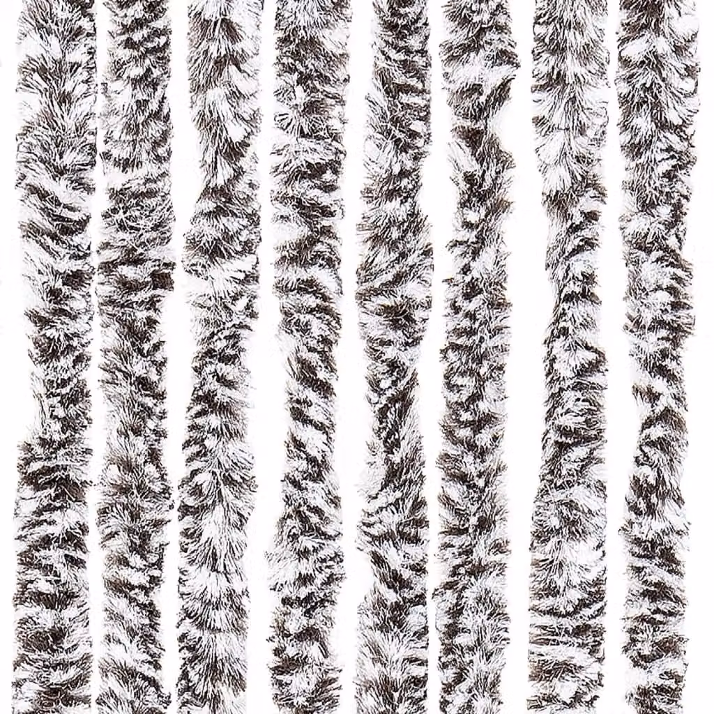 Berkfield Home Chenille Fly Curtain in Brown and Beige, W/H: 100 x 230 cm – 4