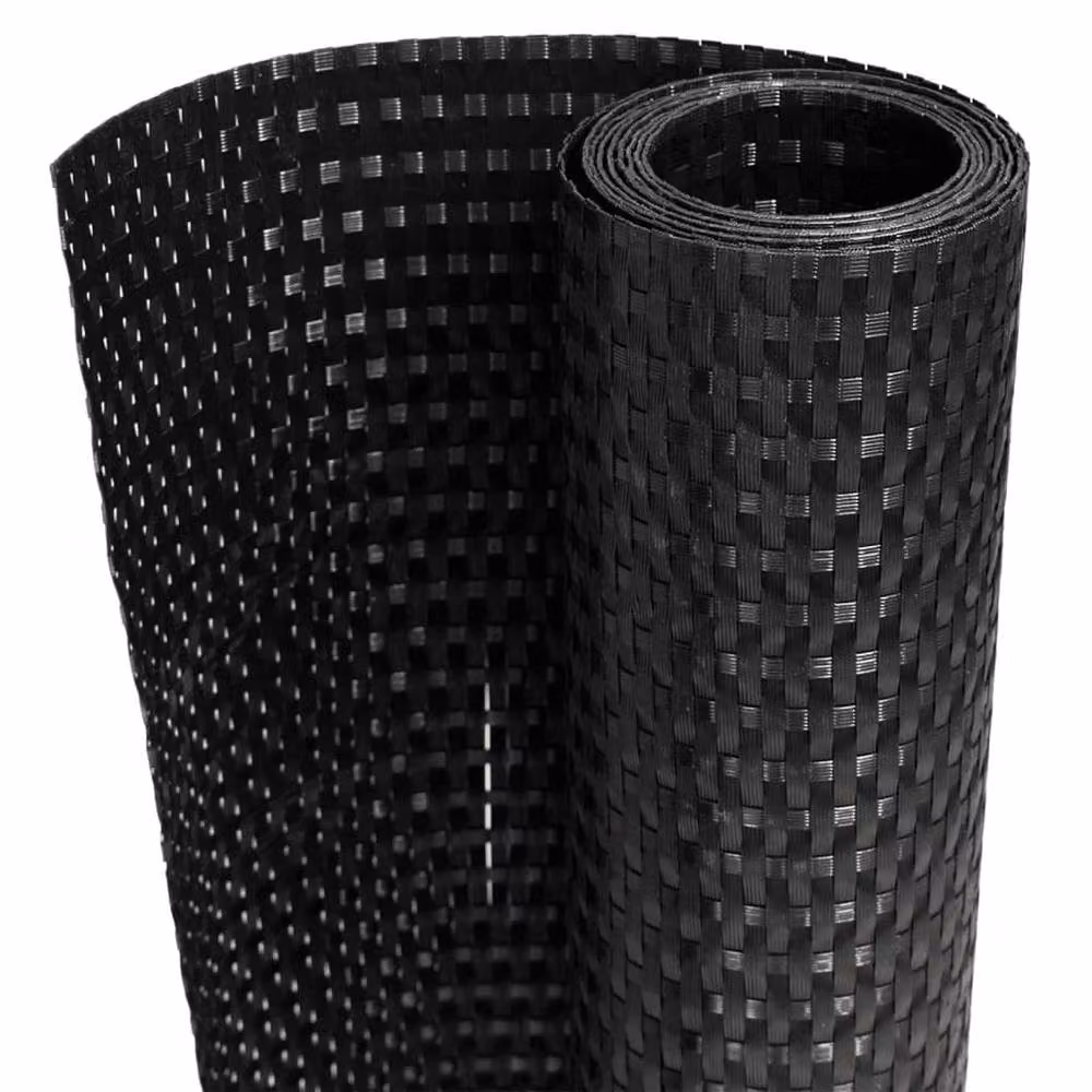 Berkfield Home Black Poly Rattan Balcony Screen, W: 1000 cm, H: 90 cm – 2