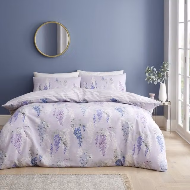 GAVENO CAVAILIA Ophelia Floral Printed Duvet Cover, Multicolour and Purple, King Size