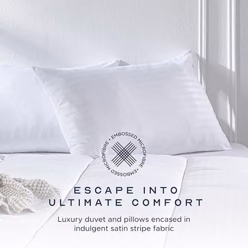 Snuggledown Hotel Collection Single 4.5 Tog Summer Duvet and 2 Pillows Set, White, W/D/H: 135 x 200 cm – 1