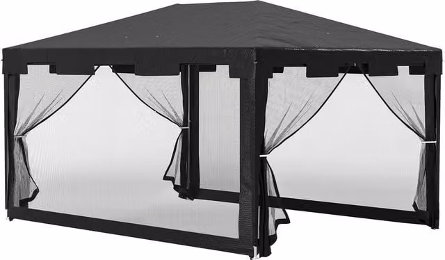 Outsunny Waterproof Party Tent Wedding Gazebo with PE Canopy and Panels, W/D/H: 400 x 300 x 255 cm – 1