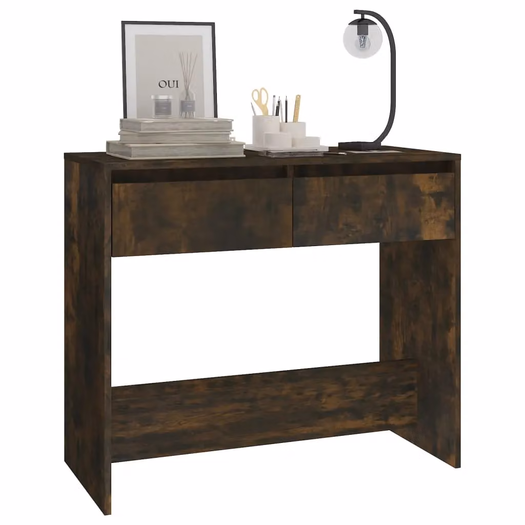Berkfield Home Smoked Oak Console Table in Brown, W: 89 cm, D: 41 cm, H: 76.5 cm – 4