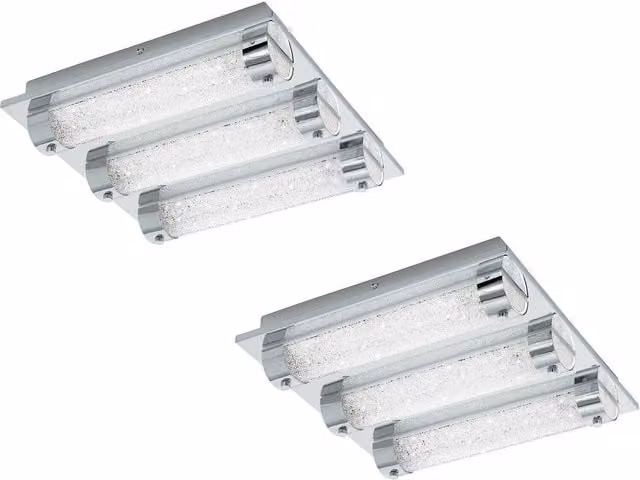Loops 2 Pack Chrome Wall and Ceiling LED Light with Clear Crystal Shades