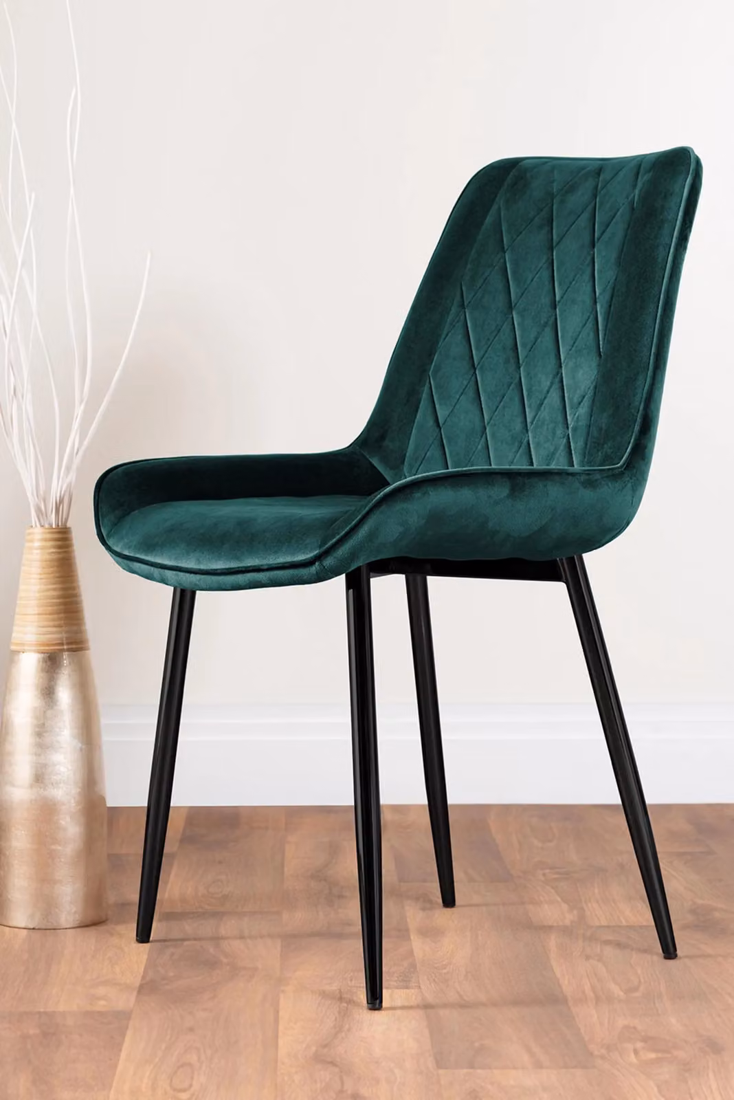 FurnitureboxUK Carson White Marble Effect Dining Table and 6 Pesaro Green Velvet Chairs with Black Legs – 3