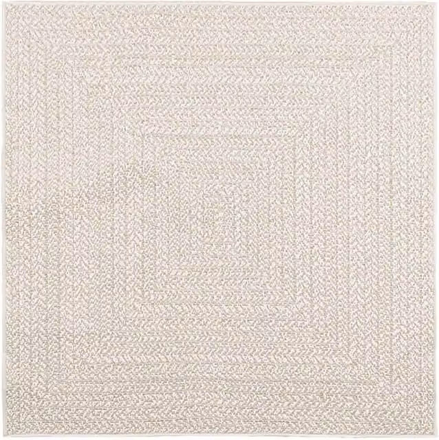 Berkfield Home ZIZUR Jute Look Indoor and Outdoor Rug, Beige, W/D: 120 x 120 cm