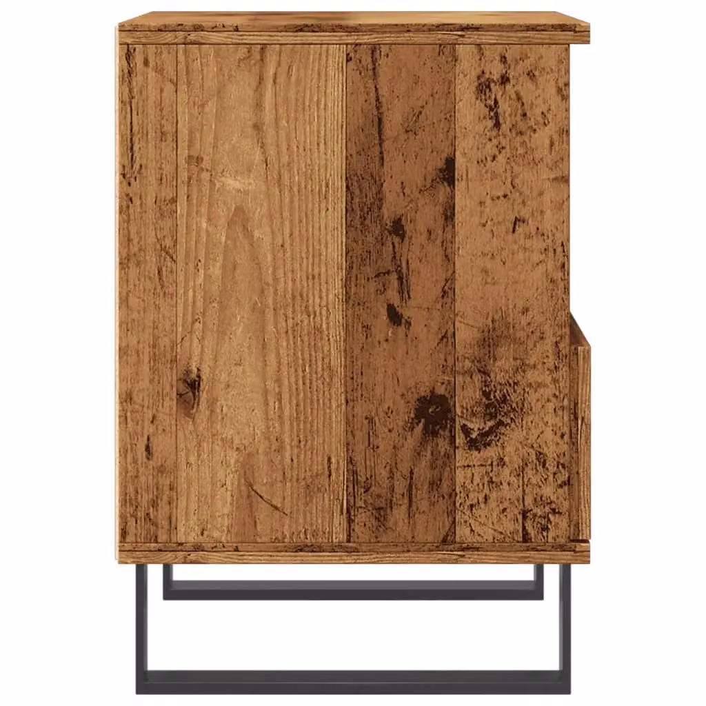 Berkfield Home Bedside Cabinet in Brown Old Wood, W/D/H: 40 x 35 x 50 cm – 4