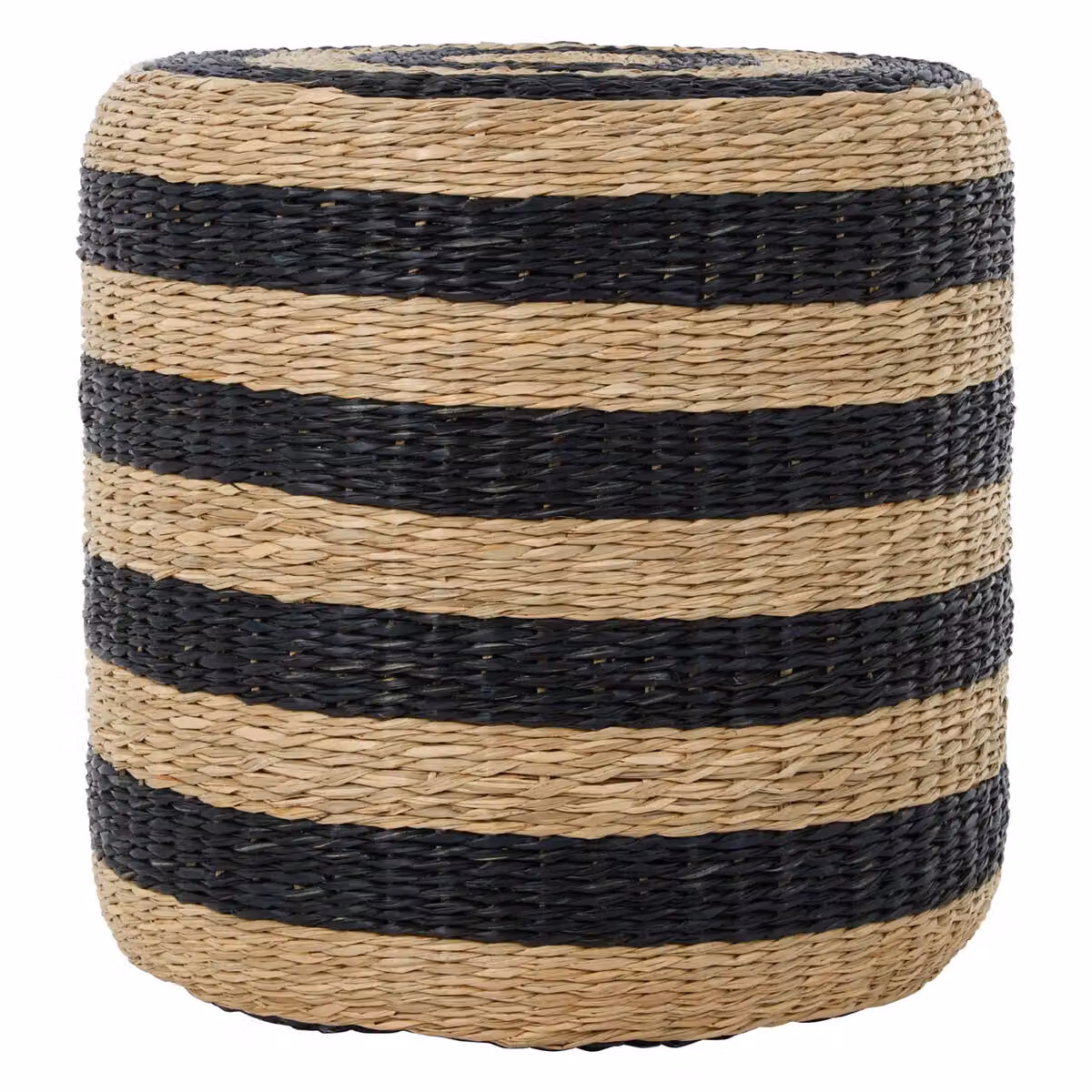 Orsina Striped Seagrass Pouffe in Natural Multicolour – 6