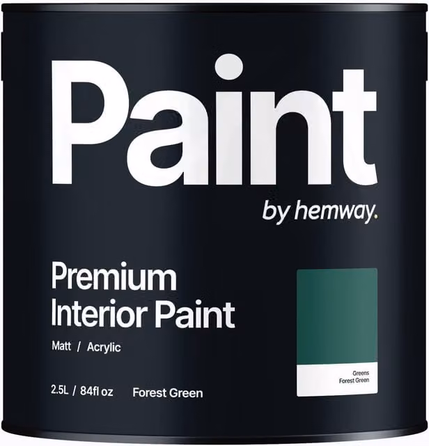 Hemway Matt Acrylic Interior Paint in Green, 2.5L