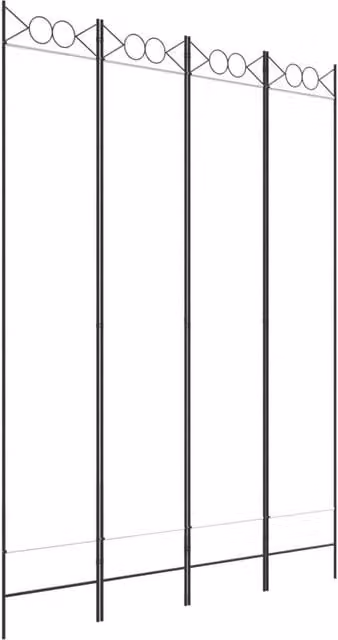 Berkfield Home 4-Panel Fabric Room Divider in White, W/H: 160 x 220 cm