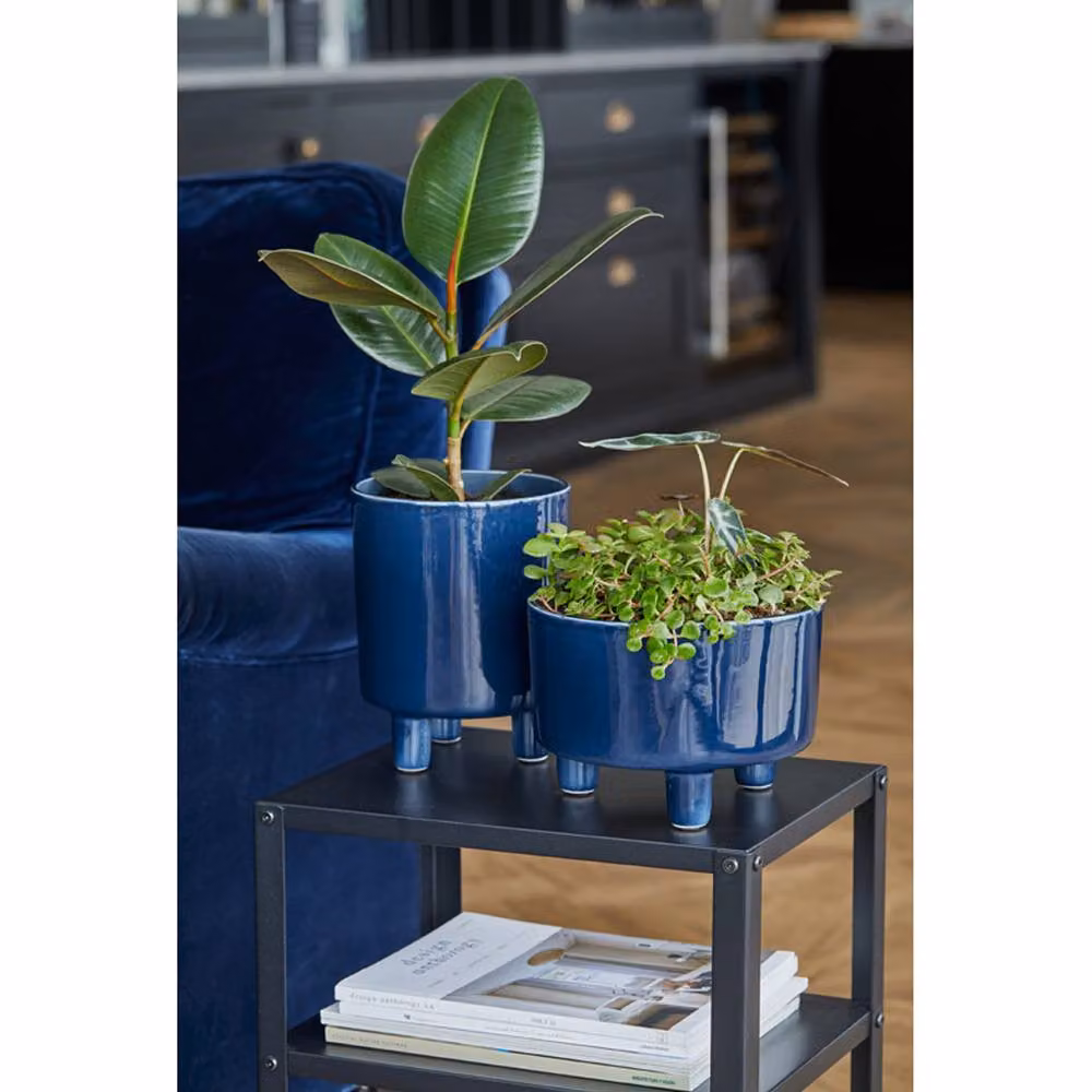 Lemon Pavilion Furniture and Decor Pisa Ceramic Tabletop Planter, Blue, W: 20 cm, D: 20 cm, H: 24 cm – 2