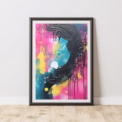 60 Second Makeover Multicolour Abstract Pop Art Texture Pattern Wall Poster, A4