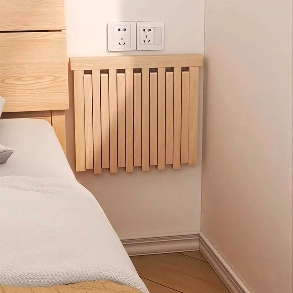 Havendro Solid Wood Wall-Mounted Foldable Seat for Entryways and Hallways in Sand – 3